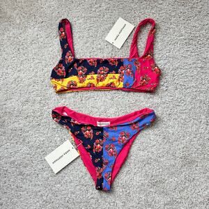 NWT‎ Mara Hoffman Meli Bikini Top & Cece Bottoms in Multi Floral Size L/XL